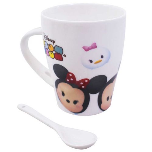 Caneca C/ Colher Tsum Tsum 310ml em Porcelana Taimes