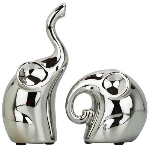 Elefante Decorativo 2 Peças em Cerâmica Taimes