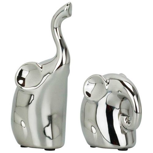Elefante Decorativo 2 Peças em Cerâmica Taimes