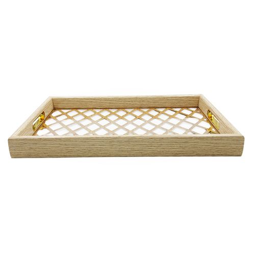 Bandeja Retangular C/ Alça 41x28cm Em MDF Imporiente