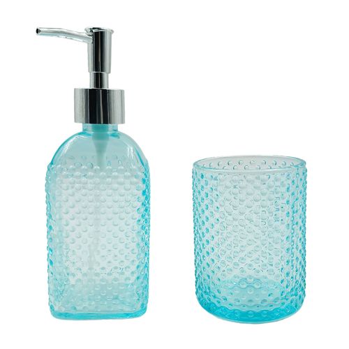 Kit Banheiro Bolinhas 2 Peças em Vidro Clink