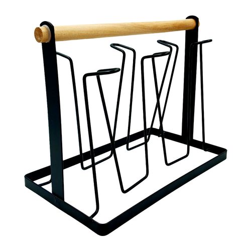 Suporte P/ Copo 24,5x13,5cm em Ferro e Madeira Clink