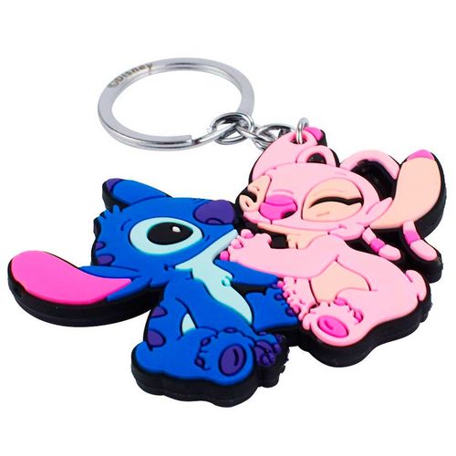 Chaveiro Stitch e Angel 11cm em Silicone Taimes