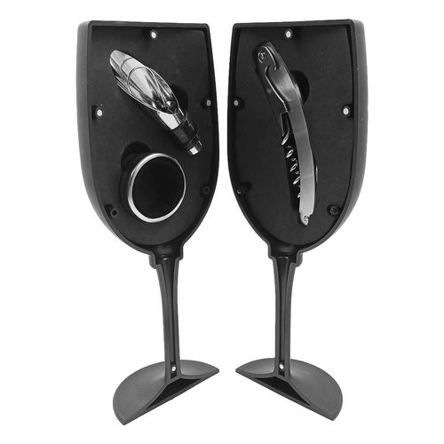 Kit Vinho Taça 4 Peças em Metal Imporiente