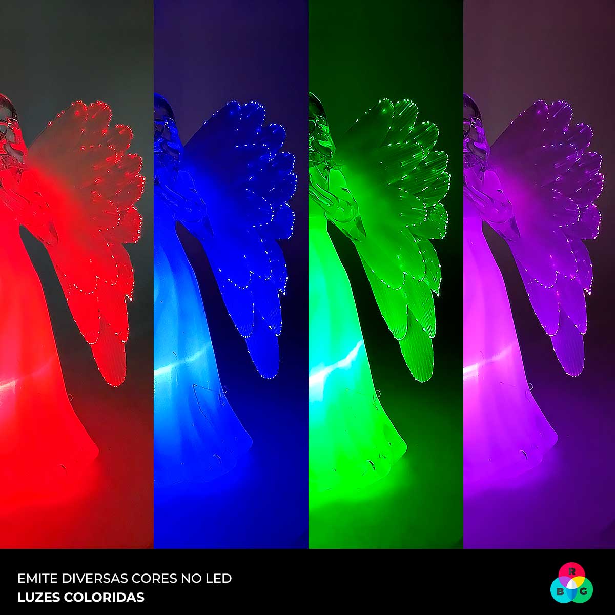 Encontraproduto.com.br - Luminária Anjo Decorativo 13cm em Plástico Taimes