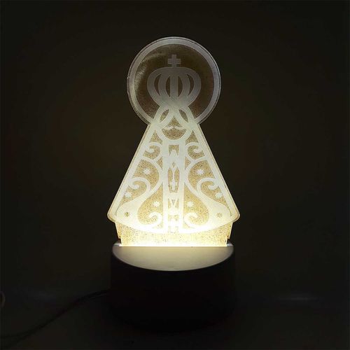 Luminária Nossa Senhora Aparecida Decorativa 20cm em Plástico Taimes