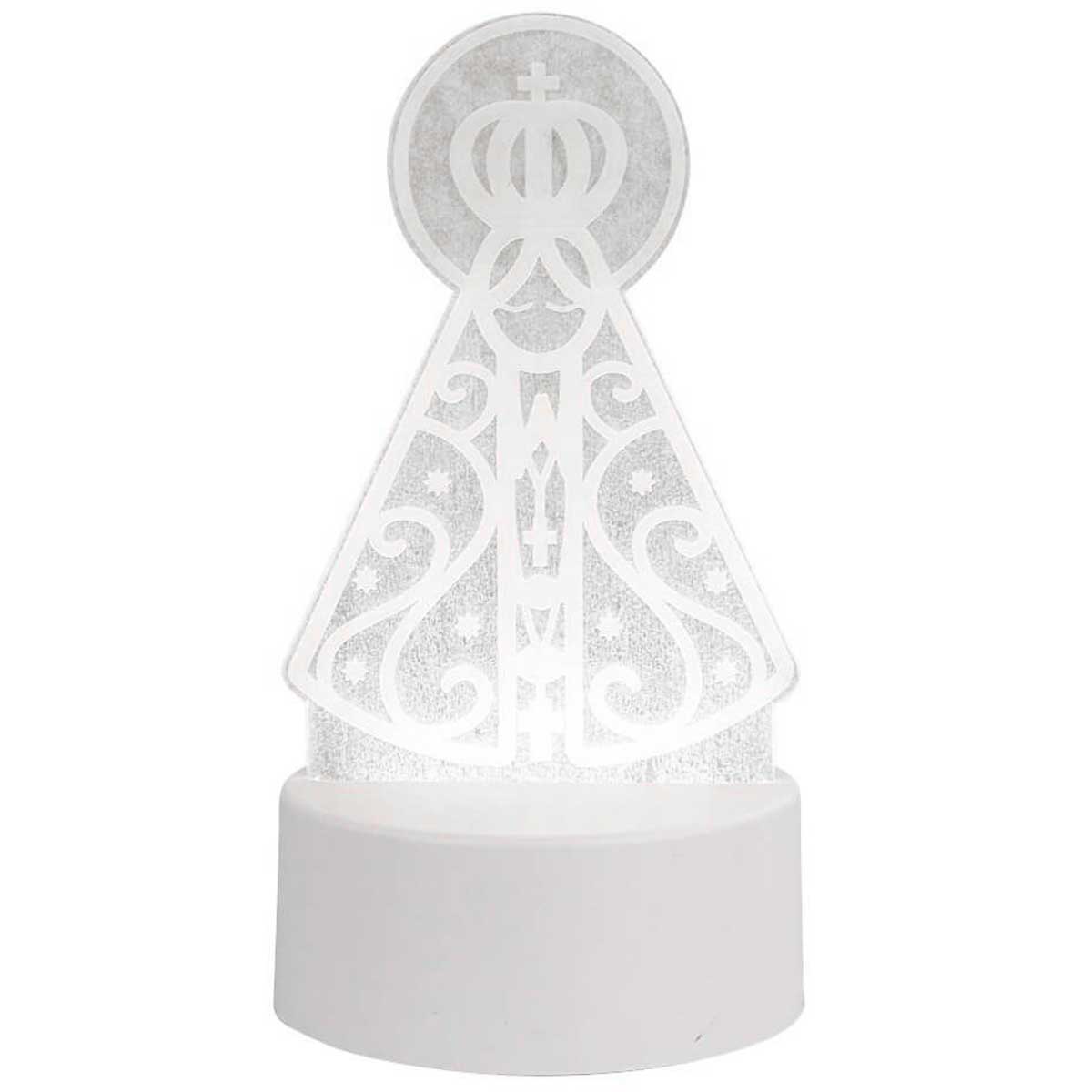 Encontraproduto.com.br - Luminária Nossa Senhora Aparecida Decorativa 20cm em Plástico Taimes