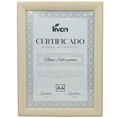 Porta Retrato Certificado A4 em Plástico Livon