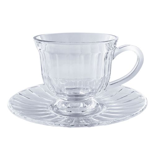 Jogo De Xícara 12 Peças 220ml em Vidro Dagia