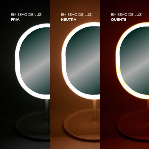 Espelho Redondo 17x19cm C/ LED Fu Xing