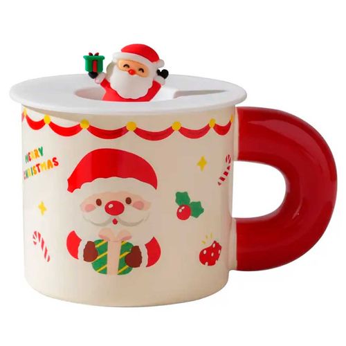 Xícara Natalina 350ml em Cerâmica Lila Cosméticos