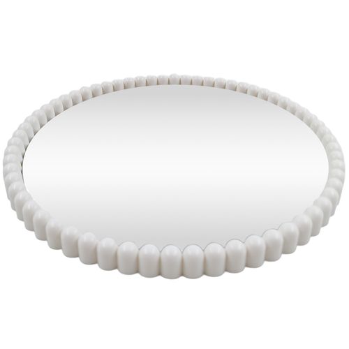 Bandeja Espelhada Redonda 22cm em Vidro Fu Xing