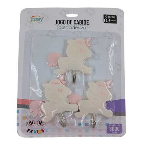 Jogo de Ganchos Adesivo 3 Peças em Plástico Fu Xing