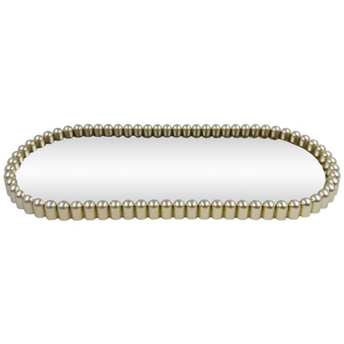 Bandeja Oval Espelhada 13x31cm em Plastico Fu Xing