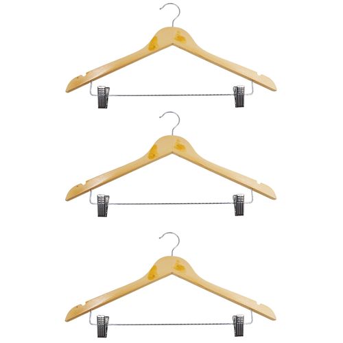 Jogo de Cabides 3 Peças 23x44cm em Madeira Fu Xing