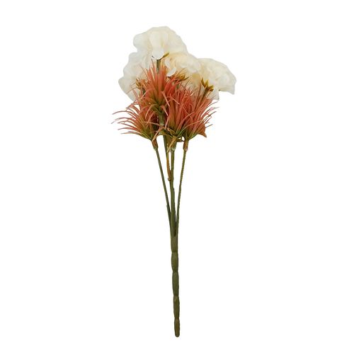Buquê Crisantemo Capim Artificial 28cm em Plástico