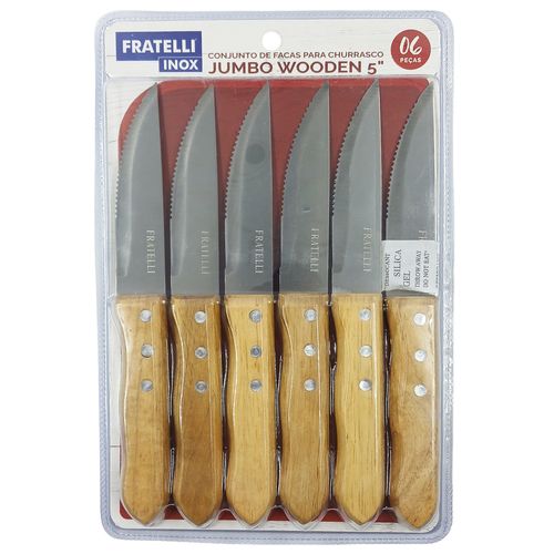 Jogo de Facas 6 Peças em Aço Inox Fratelli