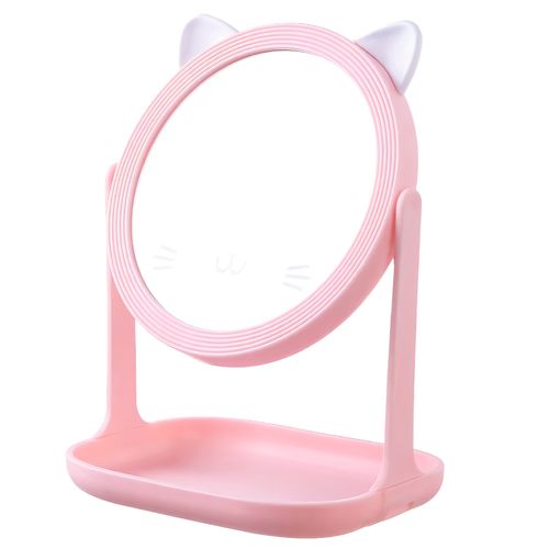 Espelho de Mesa Gatinho 17cm em Plástico Livon