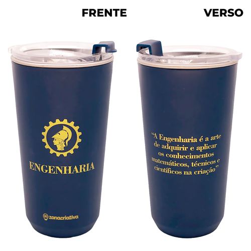 Copo Profissão Engenharia 500ml em Aço Inox Zona Criativa