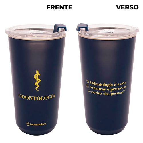 Copo Profissão Odontologia 500ml em Aço Inox Zona Criativa