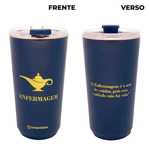 Copo Profissão Enfermagem 500ml em Aço Inox Zona Criativa