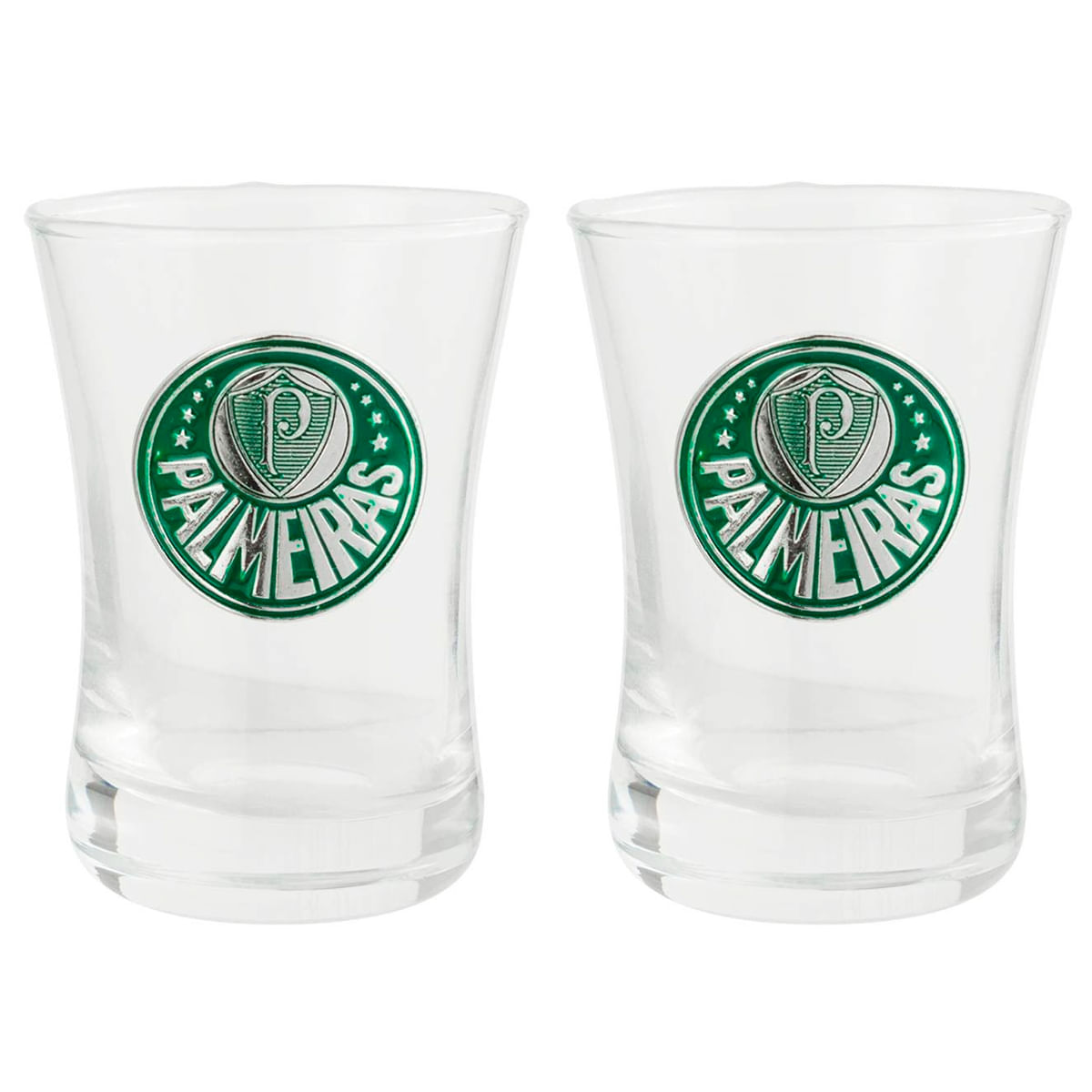 Jogo De Copos Shot Palmeiras 2 Peças 50ml em Vidro Mileno