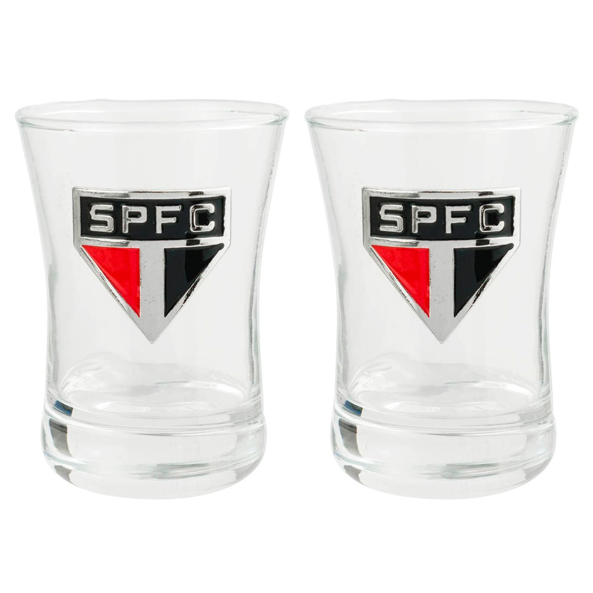 Jogo De Copos Shot São Paulo FC 2 Peças 50ml em Vidro Mileno