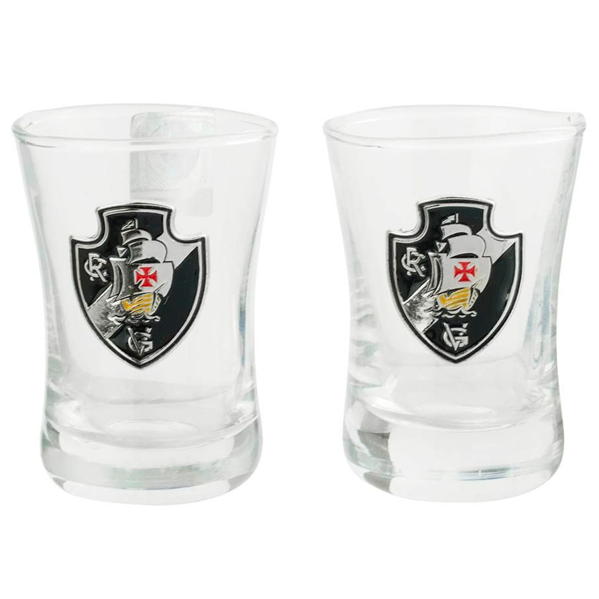 Jogo De Copos Shot Vasco da Gama 2 Peças 50ml em Vidro Mileno