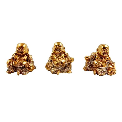 Jogo de Buda Decorativo 3 Peças em Resina Youbai