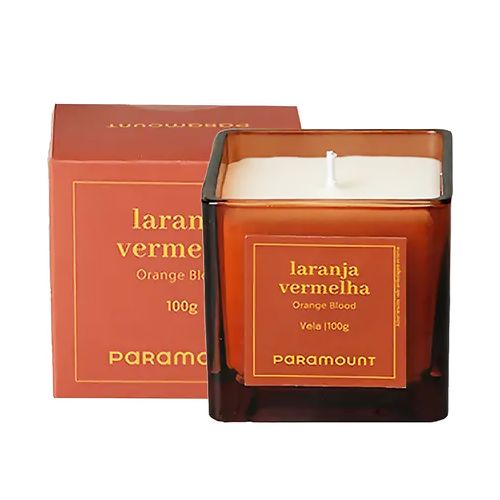 Vela Aromática Laranja Vermelha 6cm em Vidro Paramount