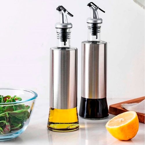 Azeiteiro ou vinagreiro com dosador de aço inox e vidro Unihome