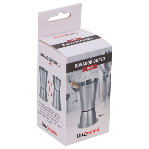 Copo Dosador Duplo 8,1cm em Aço Inox Unihome
