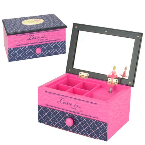 Caixa de Música Bailarina Porta Joias 15,5x8x10,5cm em Plástico Unihome
