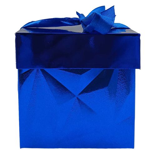Caixa P/ Presente Metalizada 10x10cm em Papel Amigold