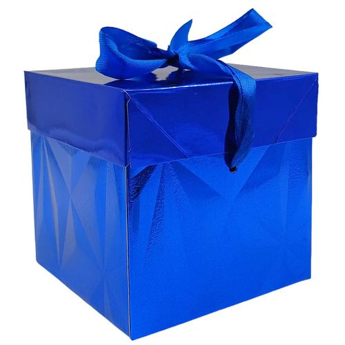 Caixa P/ Presente Metalizada 10x10cm em Papel Amigold