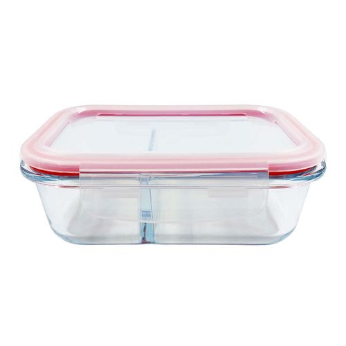 Pote Hermético C/ 2 Divisórias 640ml em Vidro Top Util