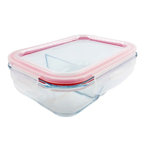 Pote Hermético C/ 2 Divisórias 640ml em Vidro Top Util