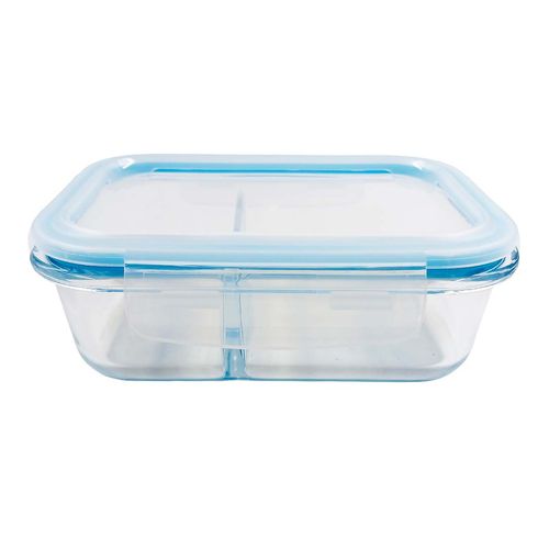 Pote Hermético C/ 2 Divisórias 640ml em Vidro Top Util