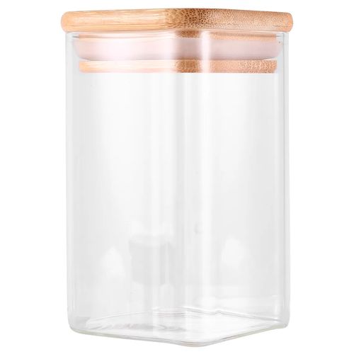 Pote Hermético C/ Tampa Bambu 200ml em Vidro Fu Xing