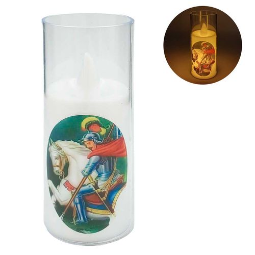 Vela Santo LED 16cm em Plástico Interponte