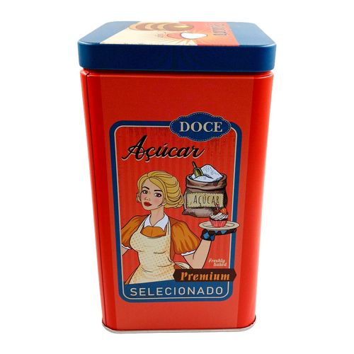 Lata Retro Porta Condimento 10x10cm em Metal FWB