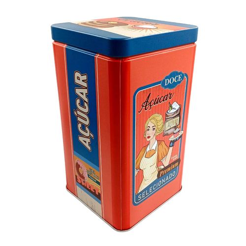 Lata Retro Porta Condimento 10x10cm em Metal FWB