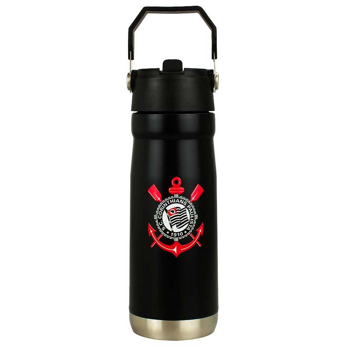 Garrafa Térmica Corinthians 650ml em Aço Inox Mileno