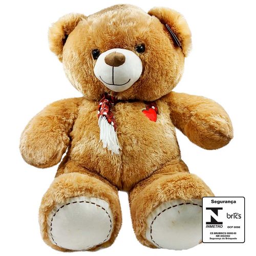 Urso De Pelúcia C/ Cachecol 53cm em Poliéster Fizzy