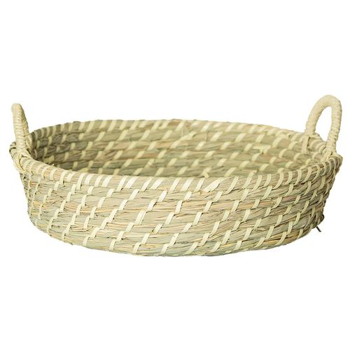 Cesto Redondo C/ Alça 38x9cm em Fibra Natural Paramount