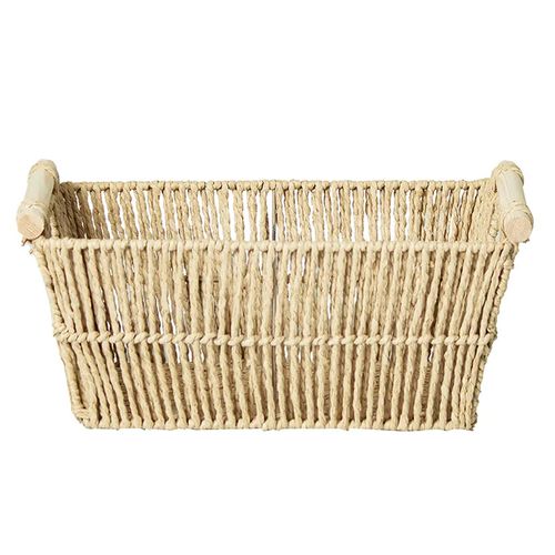 Cesto Retangular C/ Alça 38x28cm em Fibra Natural Paramount