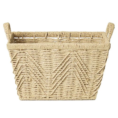 Cesto Retangular C/ Alça 40x24cm em Fibra Natural Paramount