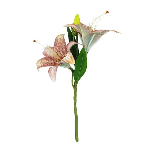 Haste Flor De Lírio Marrom Artificial 34cm em Plástico Villaggio