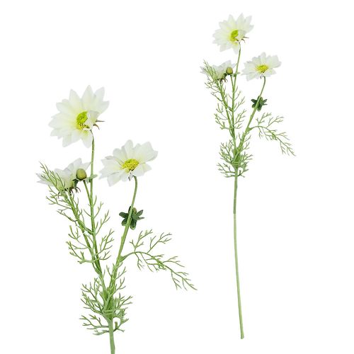 Haste Margarida Branca Artificial 60cm em Plástico Villaggio