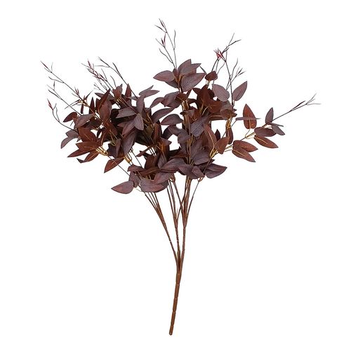Buquê Folha Marsala Artificial 56cm em Plástico Villaggio